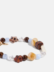 Tortoiseshell Blue Beaded Charm Strap