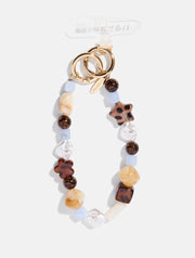 Tortoiseshell Blue Beaded Charm Strap