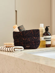 Tortoiseshell Print Pillow Pouch Makeup Bag