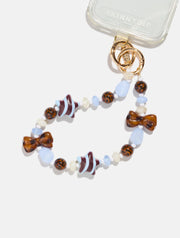 Tortoiseshell Stripe Bows Beaded Strap in Blue