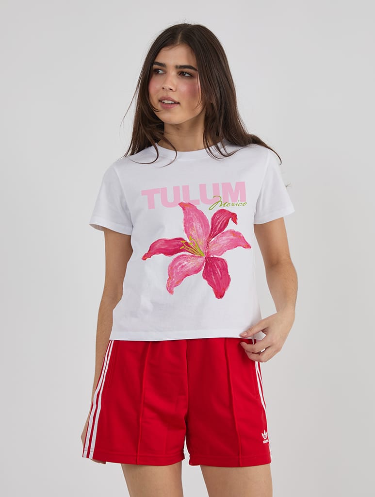 Tulum Flower Baby T-Shirt In White - Image 1