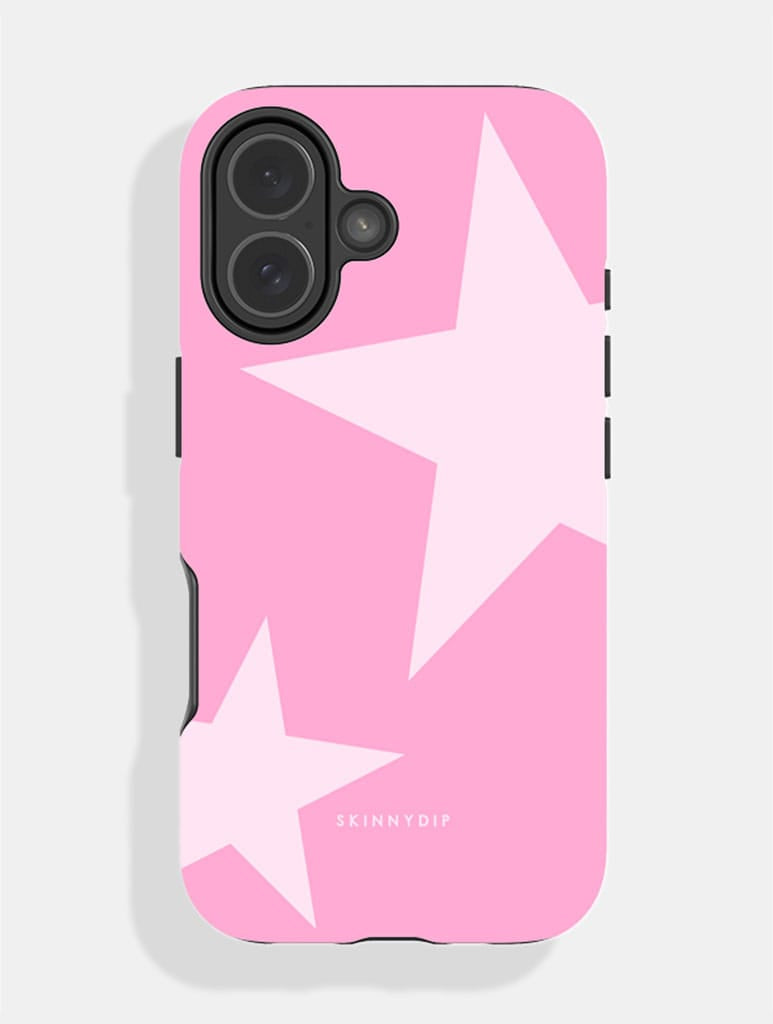 Two Stars Baby Pink White Ultra Protective iPhone Case - Image 1