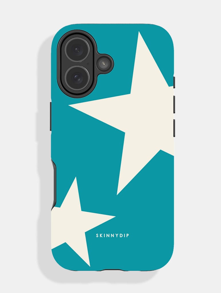 Two Stars Dark Turquoise & Ecru Ultra Protective iPhone Case - Image 1