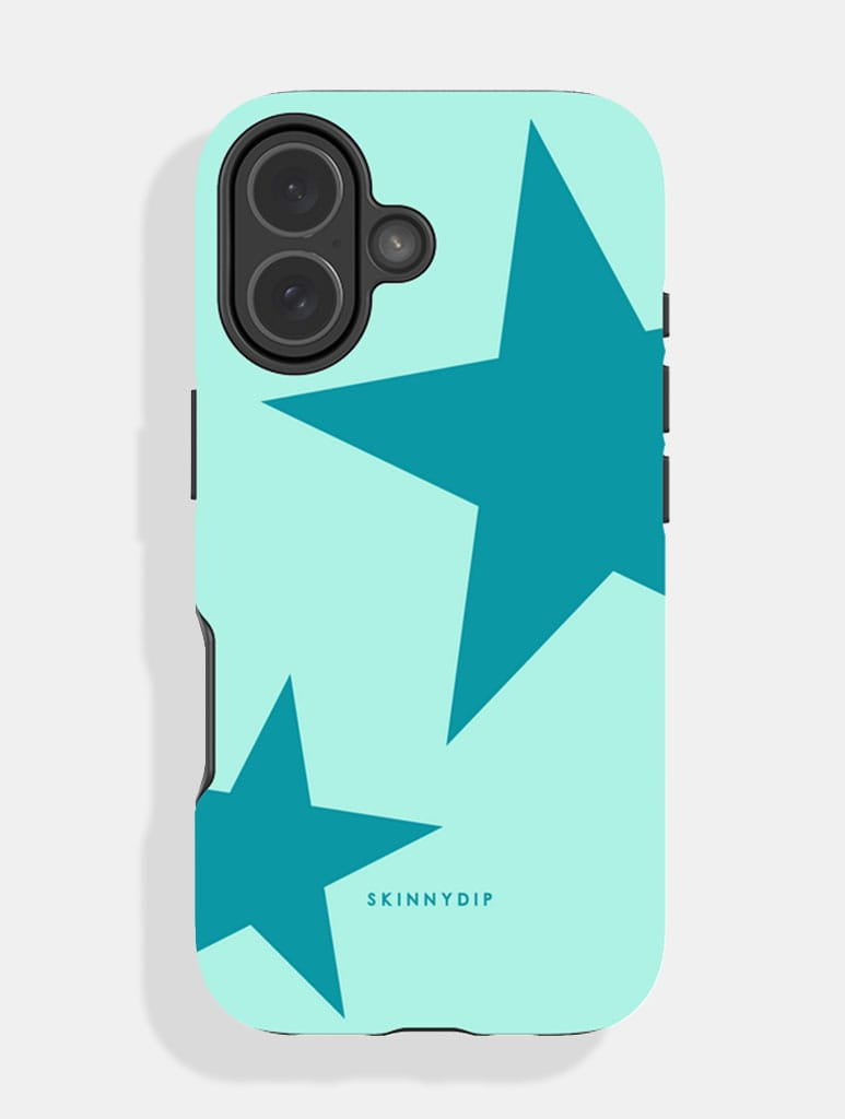 Two Stars Double Turquoise Dark Ultra Protective iPhone Case - Image 1