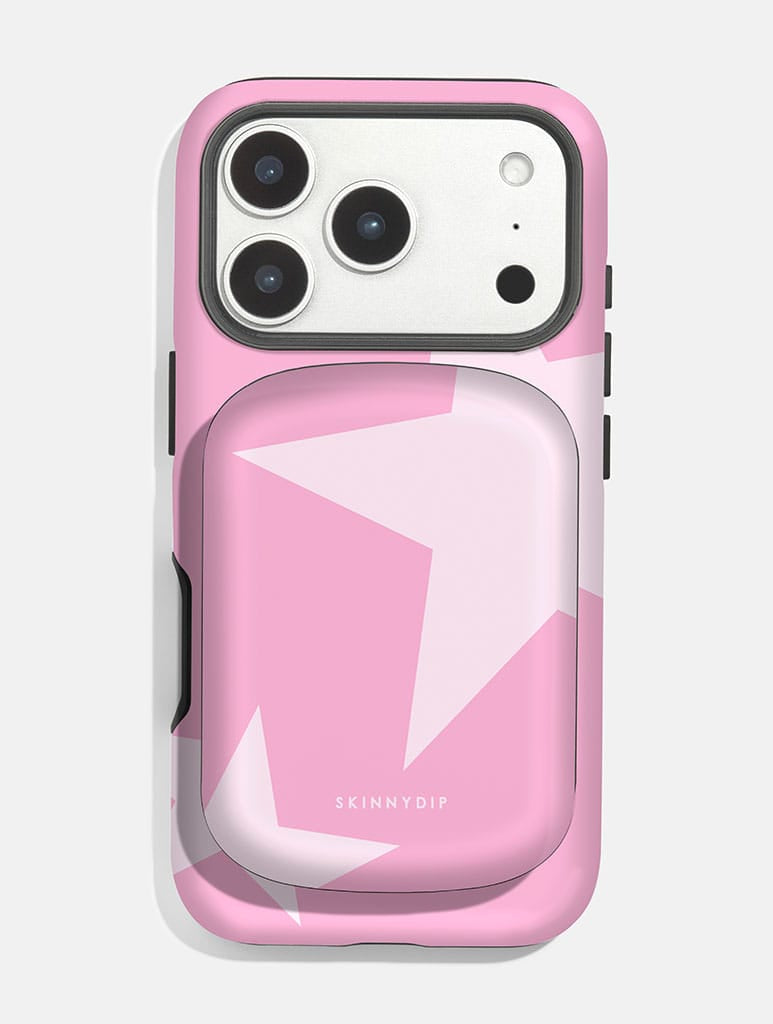 Two Stars Pink and White Portable Magsafe Charger