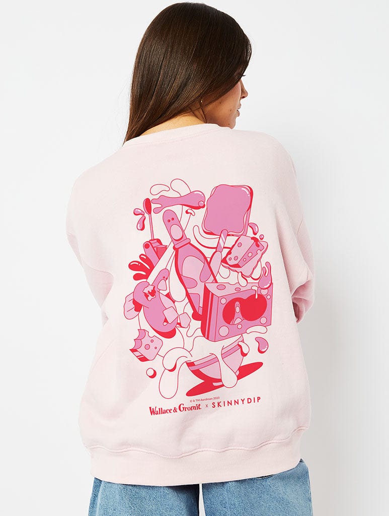 Wallace & Gromit Feathers Pink Sweatshirt - Image 2