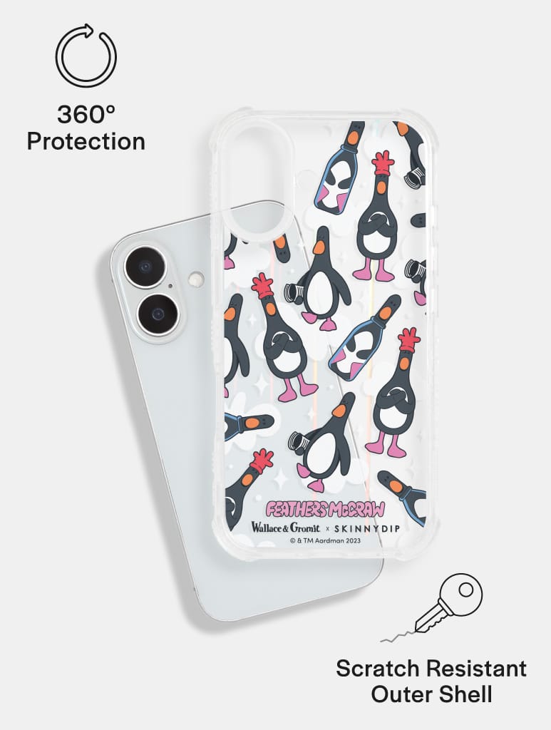Wallace & Gromit x Skinnydip Feathers Shock iPhone Case - Image 2