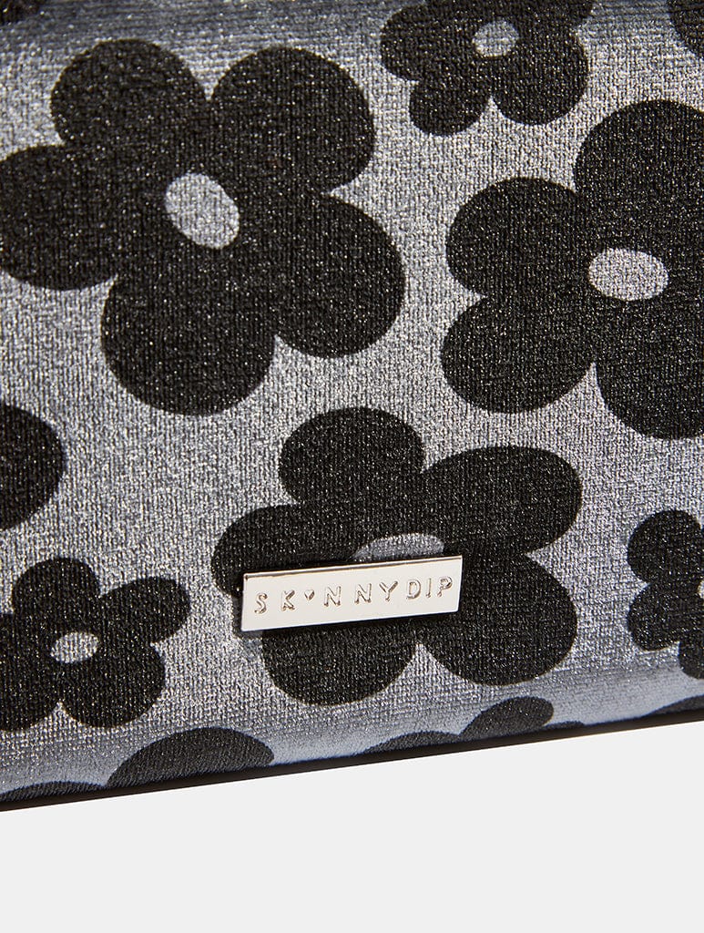 Warped Black Floral Velvet Long Purse - Image 5