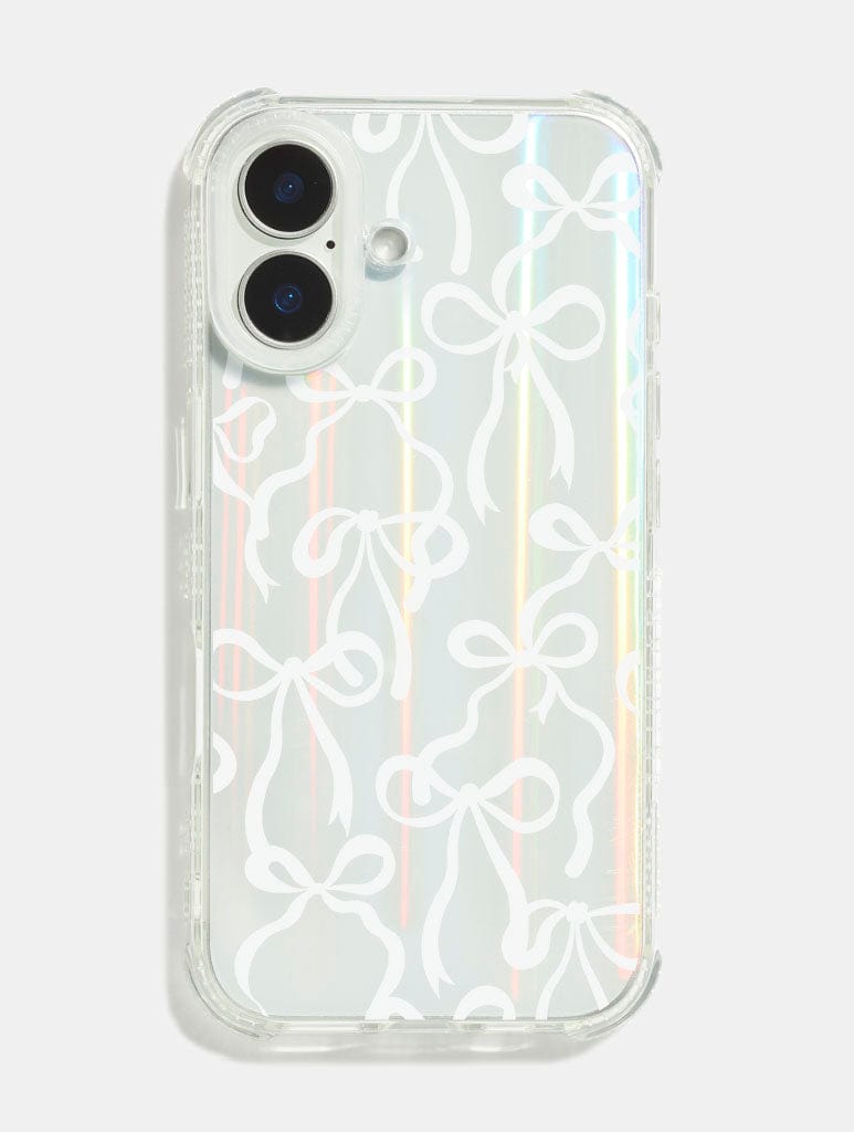 White Bows Holo Shock iPhone Case - Image 1