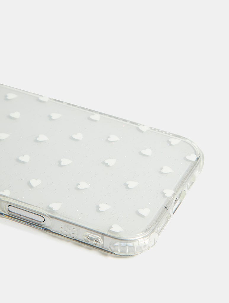 White Ditsy Hearts Shock iPhone Case - Image 3