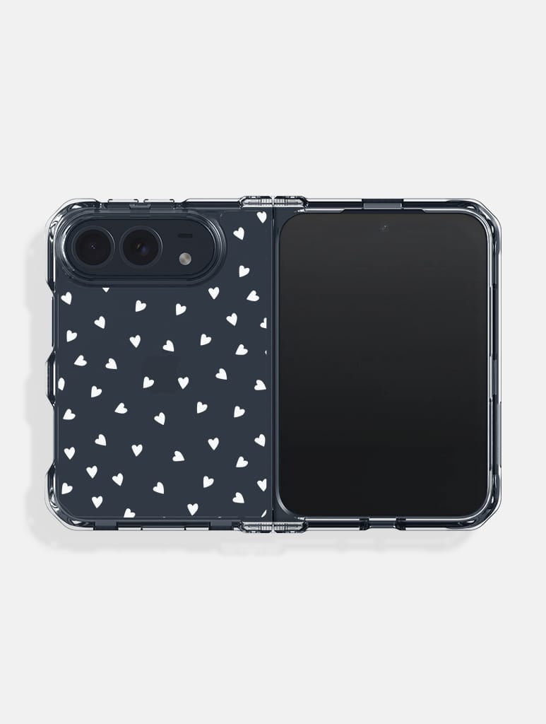 White Ditsy Hearts Shock iPhone Duo Case - Image 1
