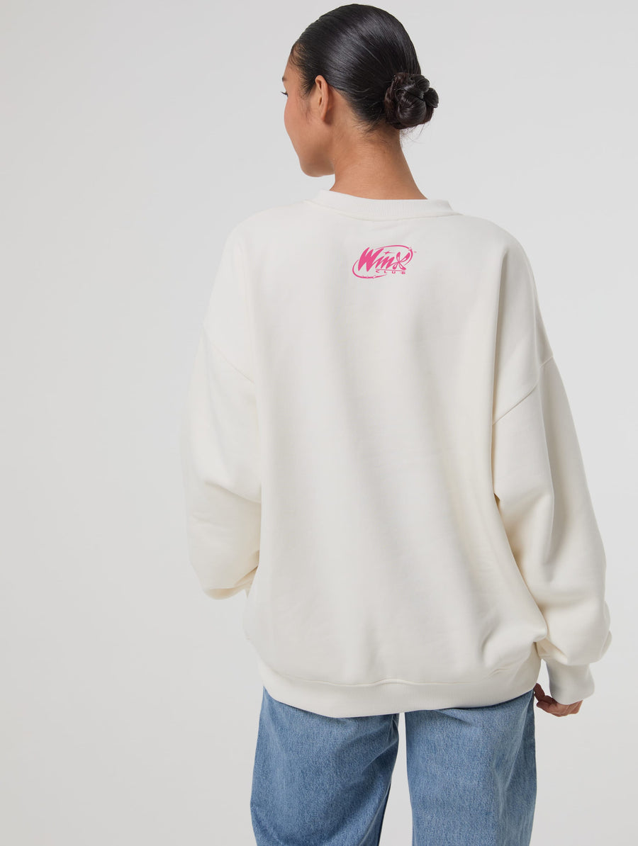 Winx Club x Skinnydip Flora Just A Fairy Sweatshirt In White