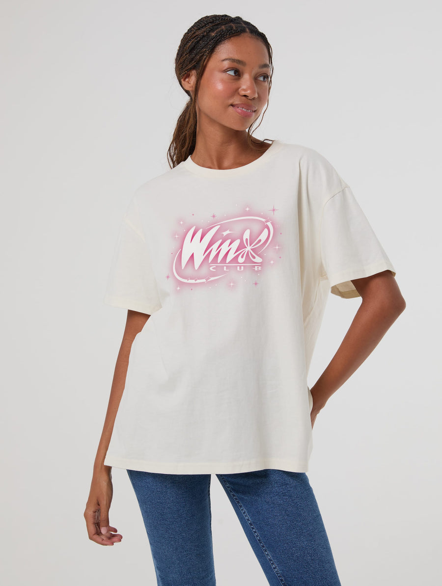 Winx Club x Skinnydip Let Your Dreams Be Your Wings T-Shirt In White - Image 1