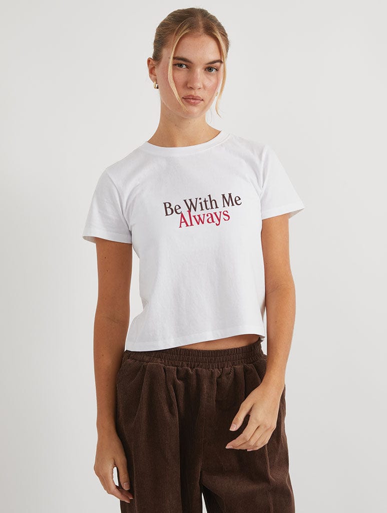 "Wuthering Heights" x Skinnydip Be With Me Always Baby T-Shirt In White - Image 1
