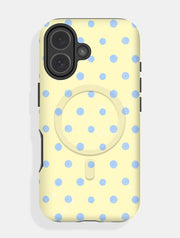 Yellow and Blue Painted Polka Dot MagSafe Ultra Protective iPhone Case