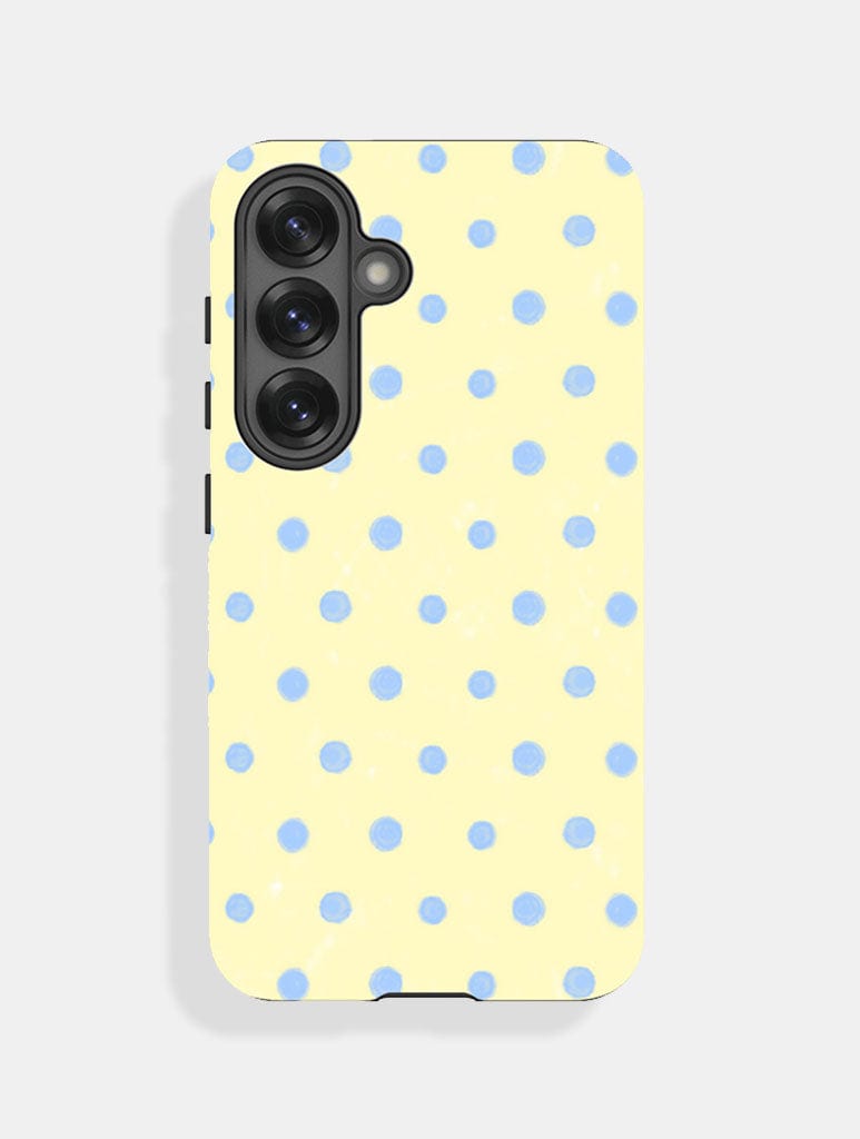 Yellow And Blue Painted Polka Dot Ultra Protective Samsung Case - Image 1