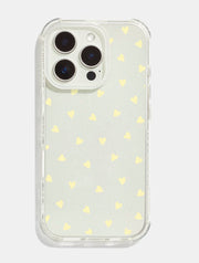 Yellow Ditsy Hearts Shock iPhone Case