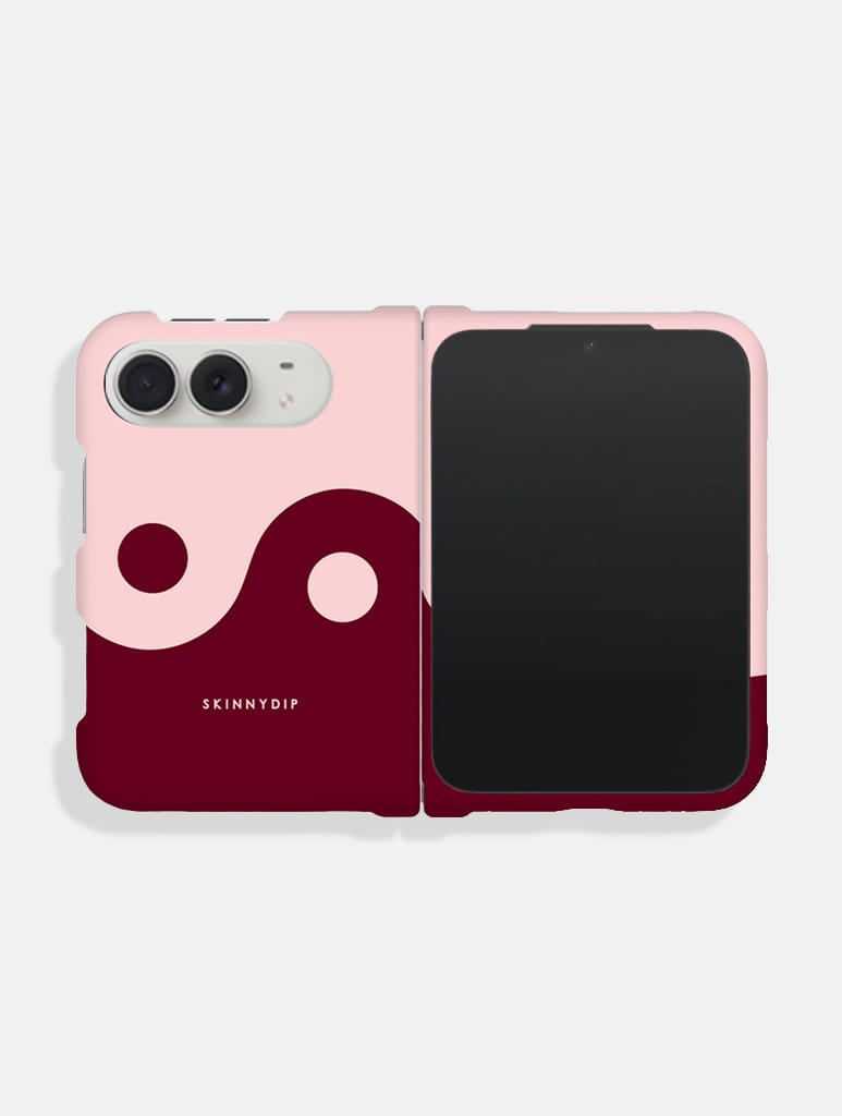 Yin And Yang Burgundy Pink Impact Resistant iPhone Duo Case - Image 1